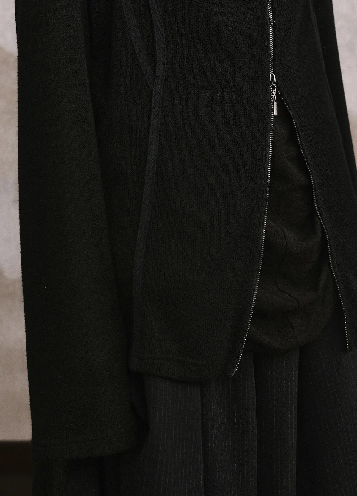 Curved Zip Cardigan