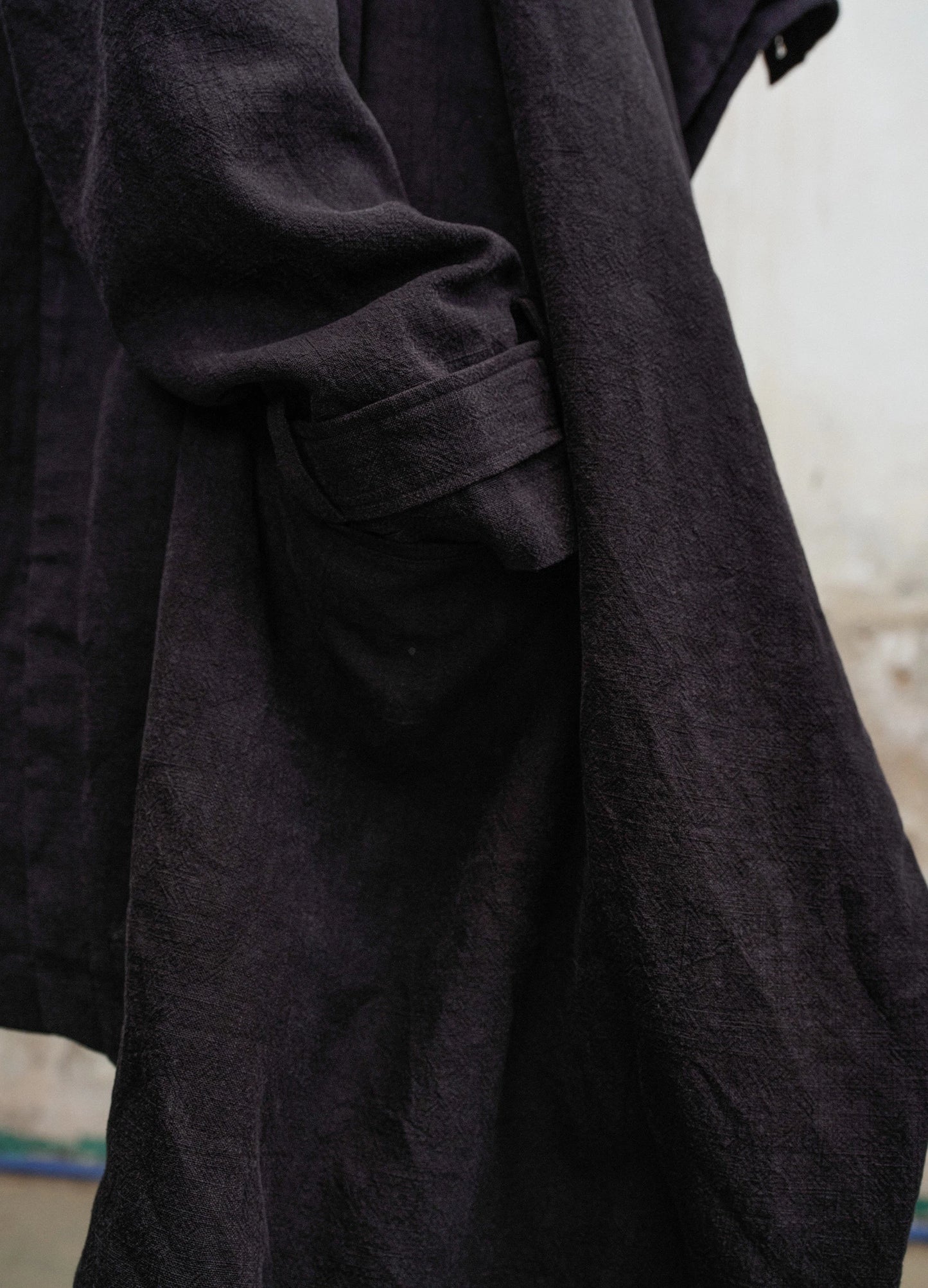 Draped Collar Trench