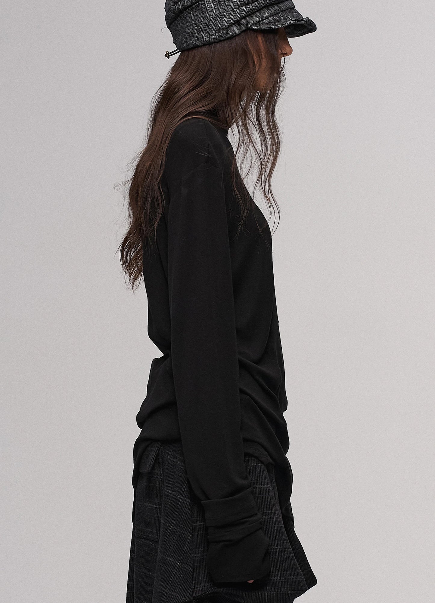 Draped Sleeve Knit