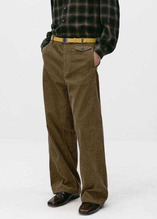 Fixed-Waist Corduroy Trousers