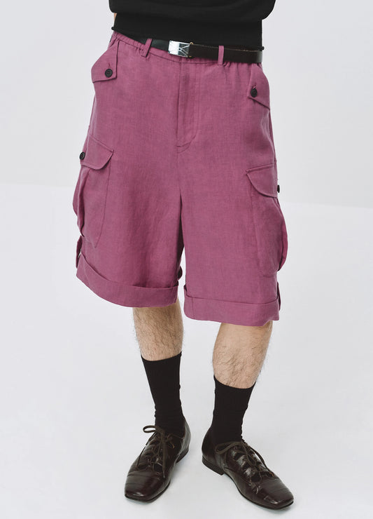 Linen Cargo Shorts