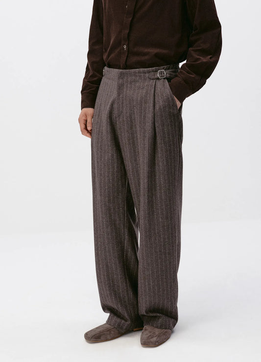 Pinstripe Wool Suit Trousers