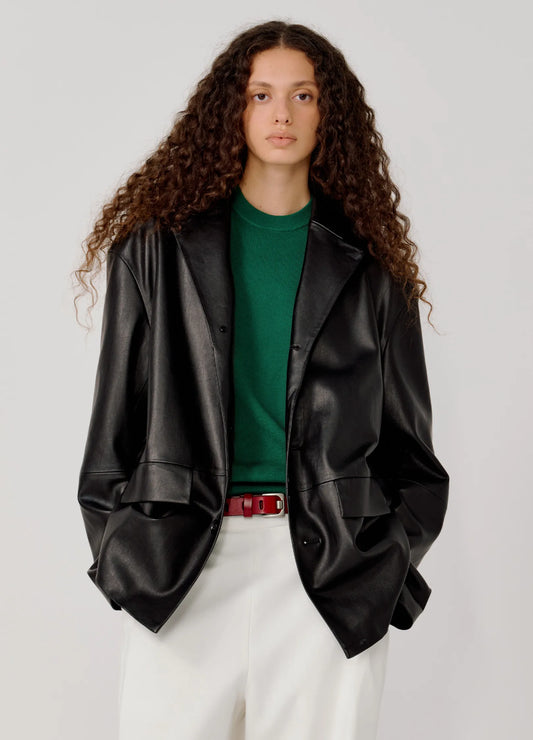 Retro Leather Blazer