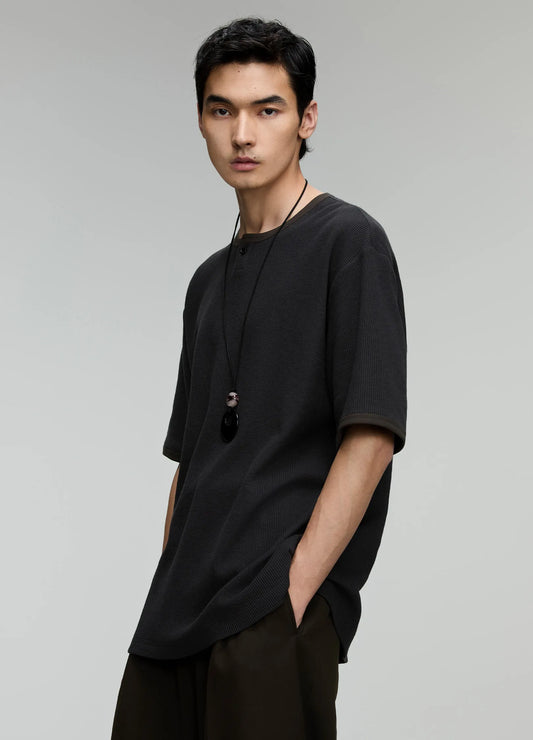Ribbed Henley Tee