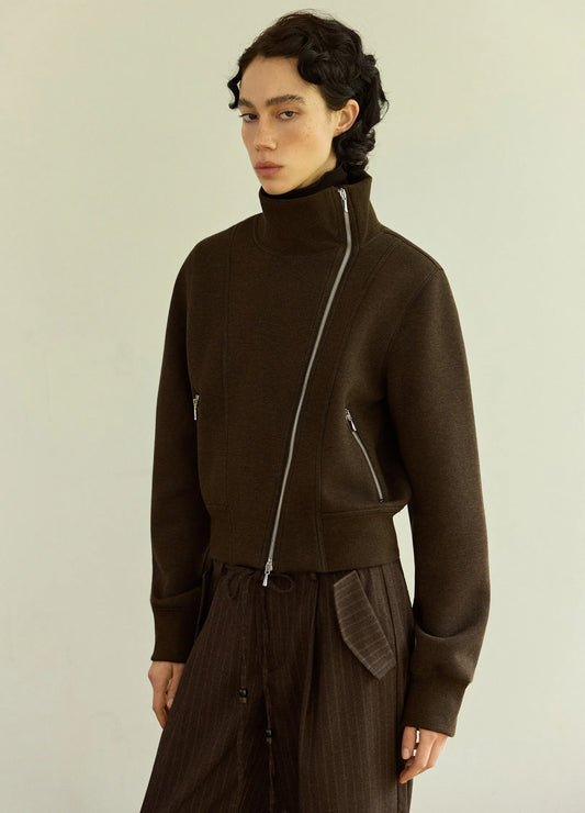 Stand-Collar Zip Jacket