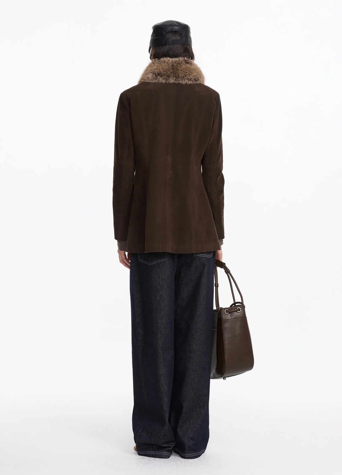 Suede Fur Long Coat