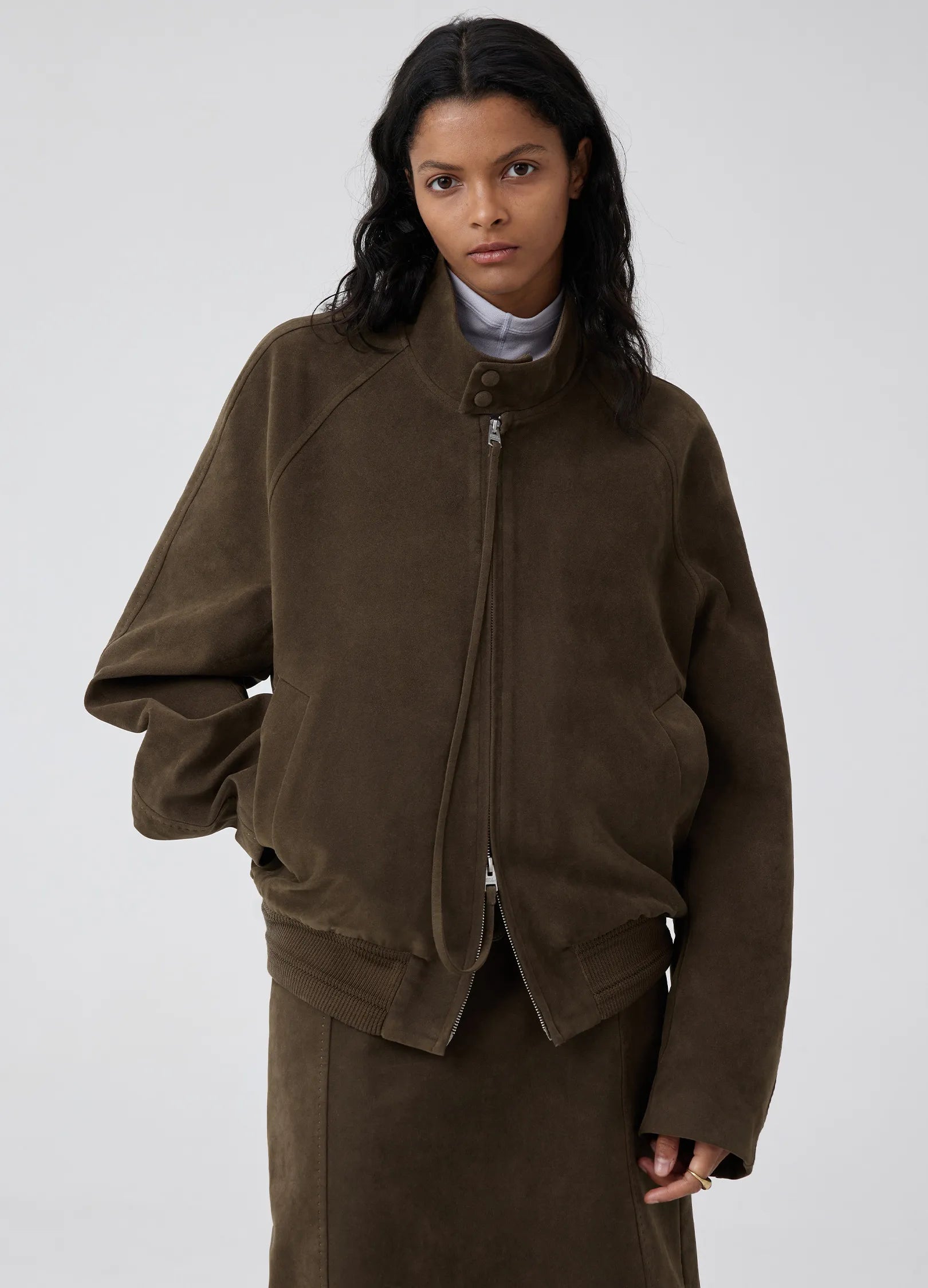 Suede Harrington Jacket – VERSEAS