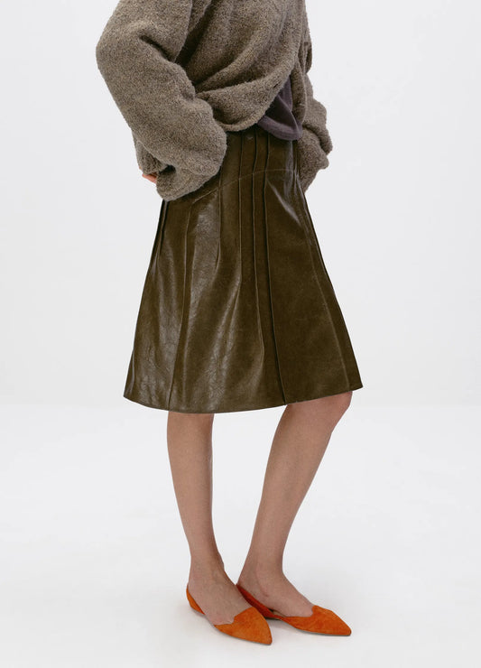Waxed Leather Skirt