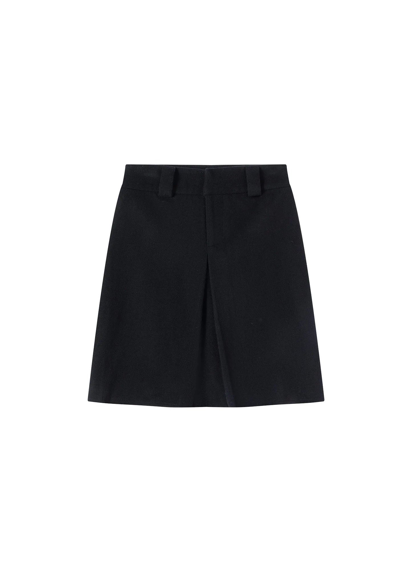 Wool Pleated Midi Skirt