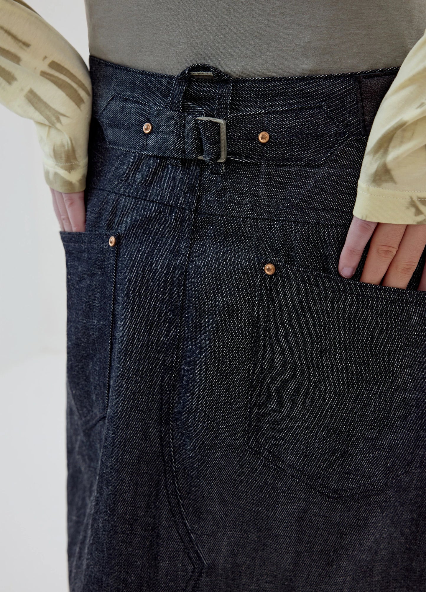 3D Cut Denim Skirt