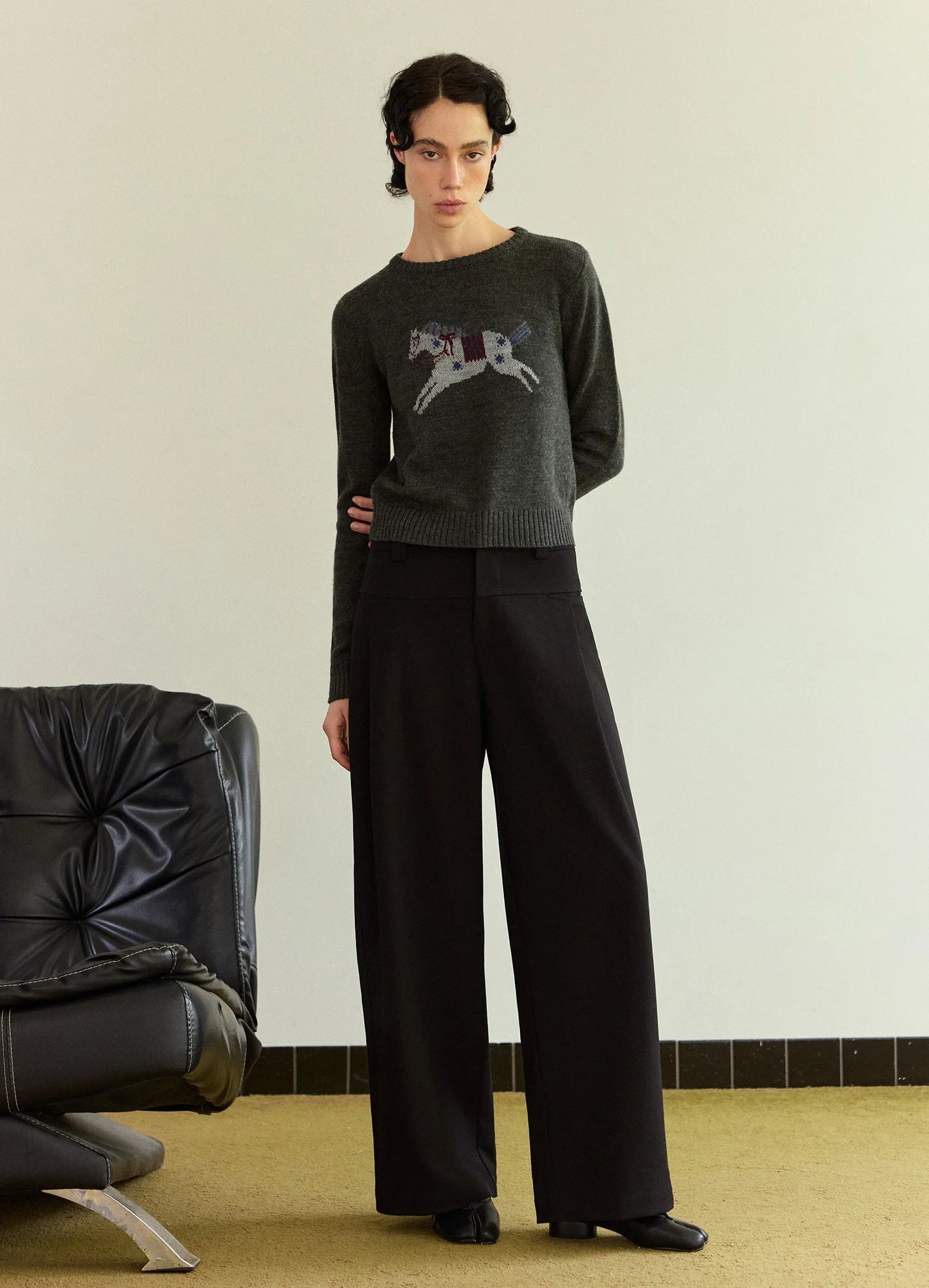 Merino Knit Embroidered Top