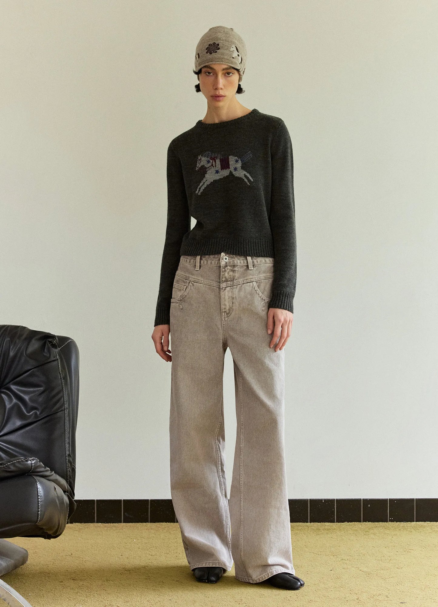 Merino Knit Embroidered Top