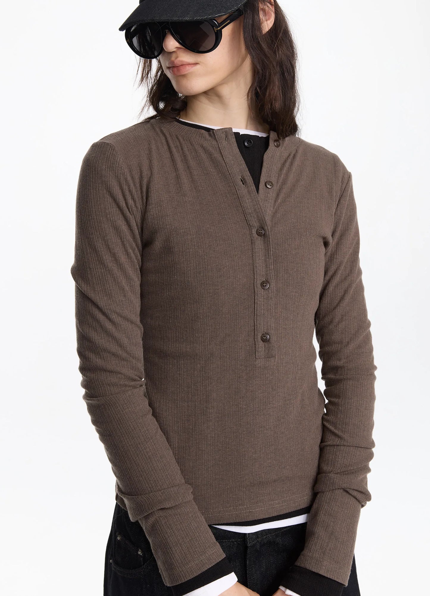 Acetate Henley Top