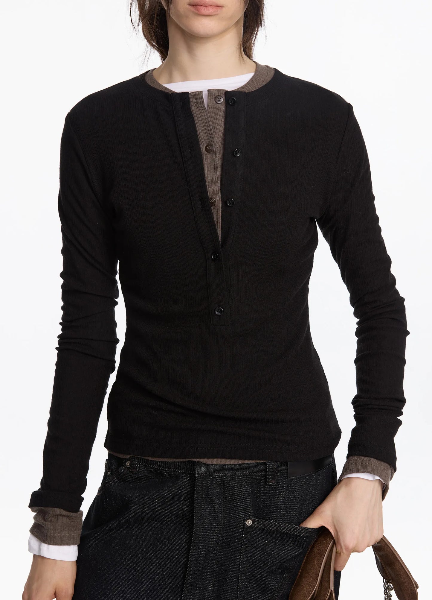 Acetate Henley Top