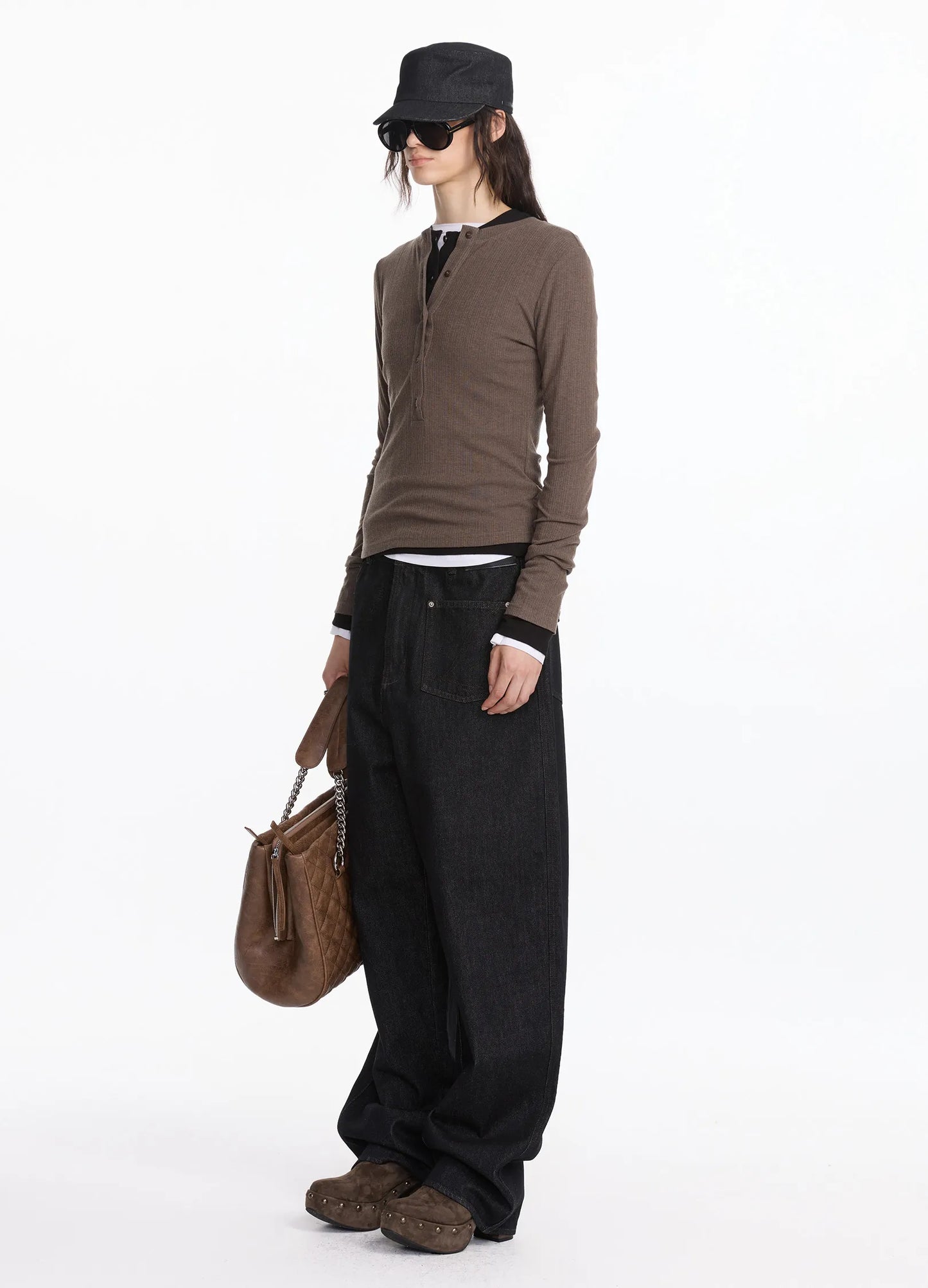 Acetate Henley Top