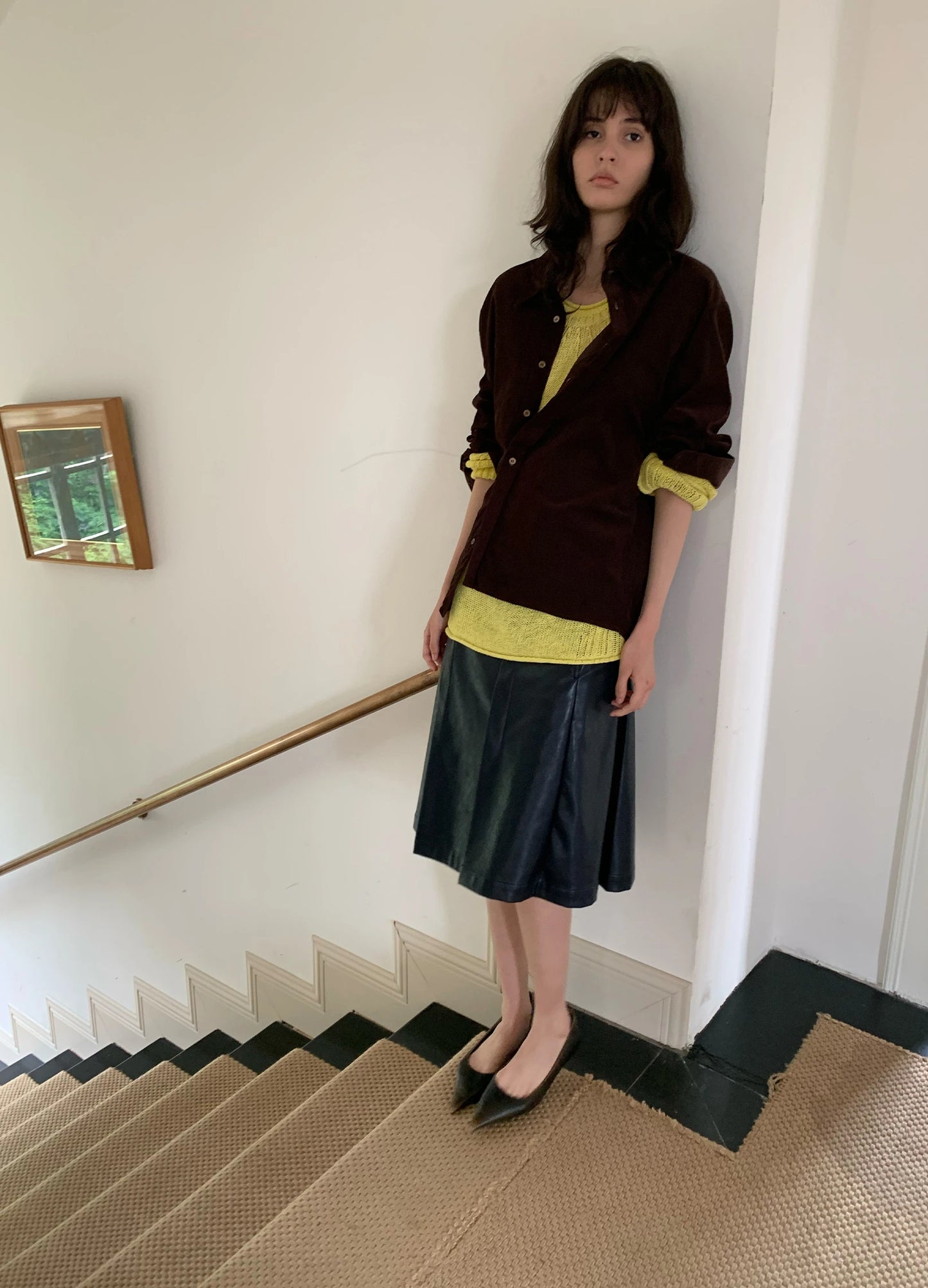 Asymmetric Pleated Skirt