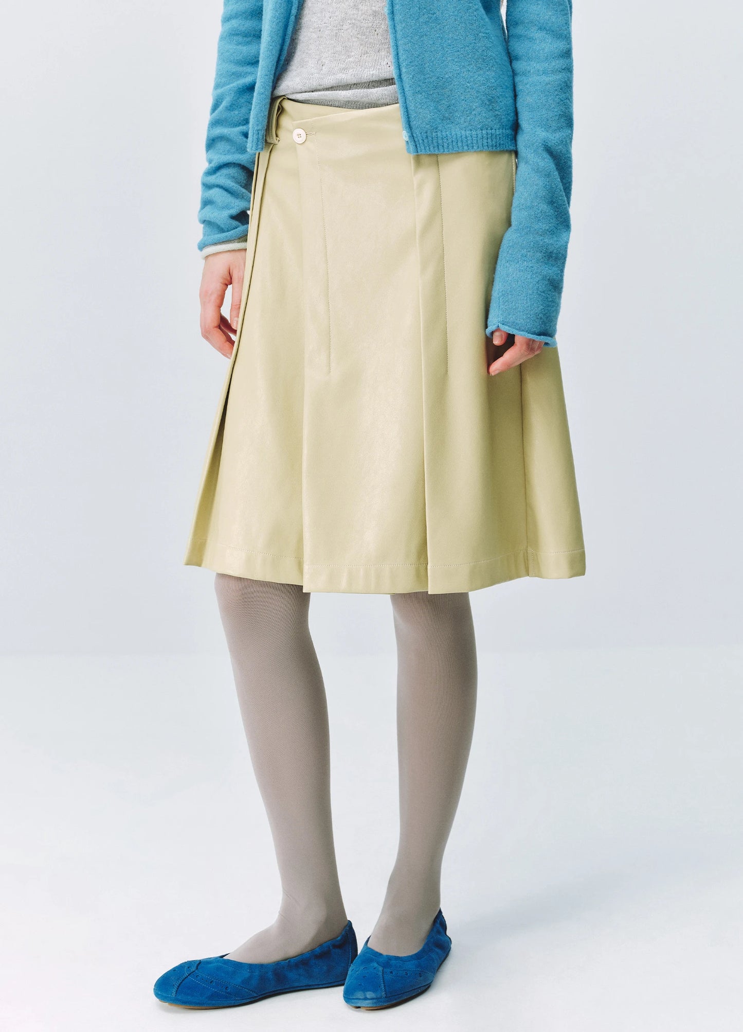 Asymmetric Pleated Skirt