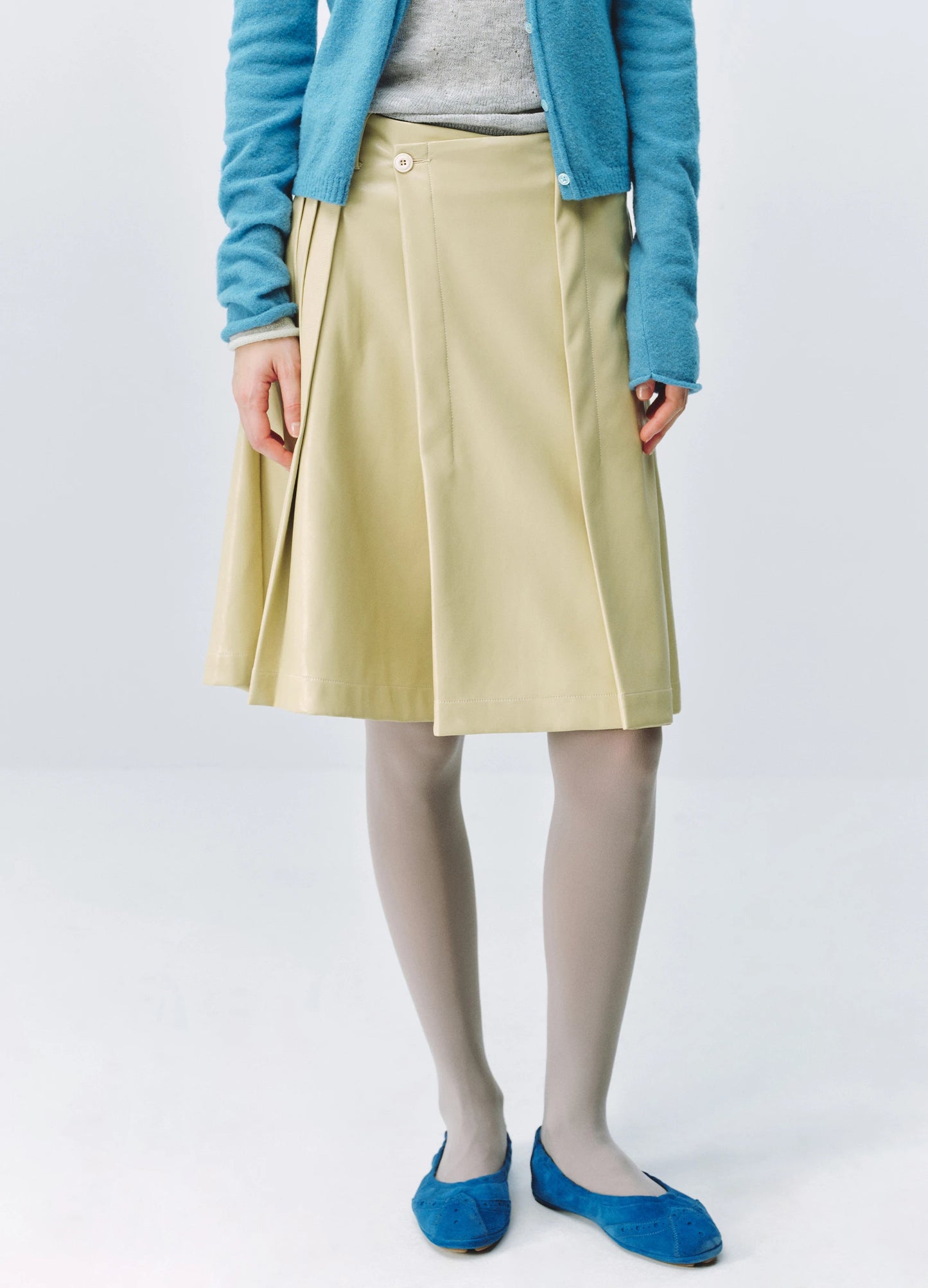 Asymmetric Pleated Skirt