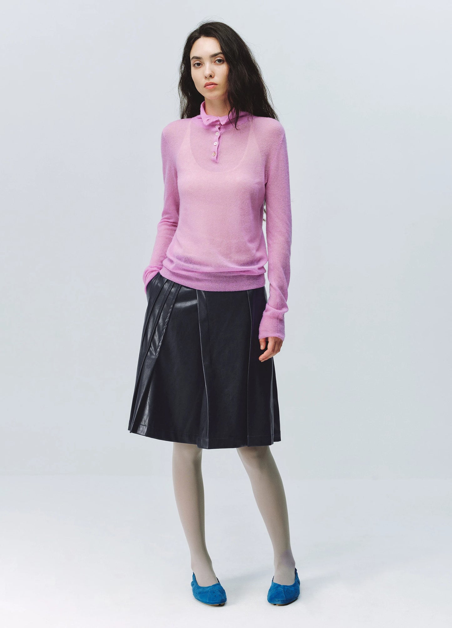 Asymmetric Pleated Skirt