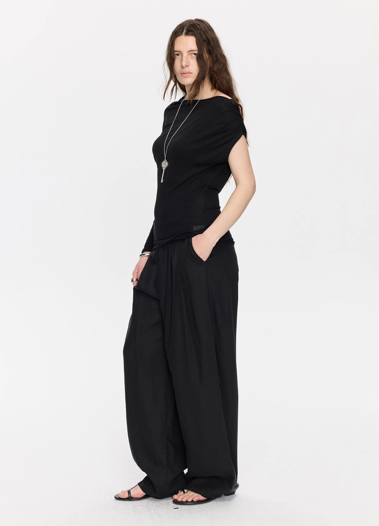 Asymmetric Ruched Tee