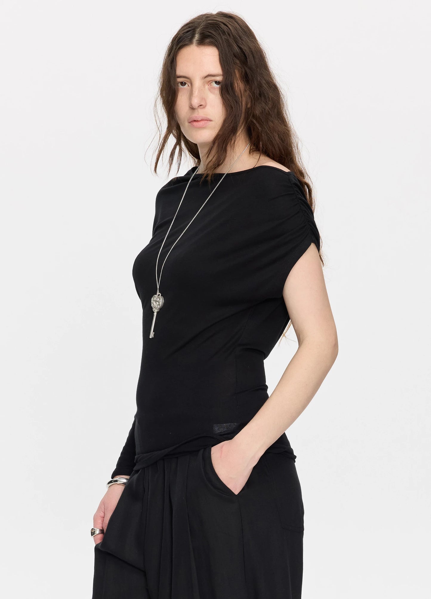 Asymmetric Ruched Tee