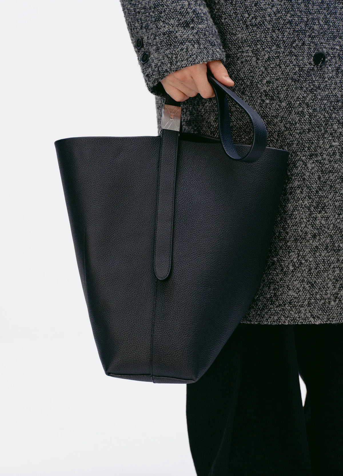 Belted Leather Tote