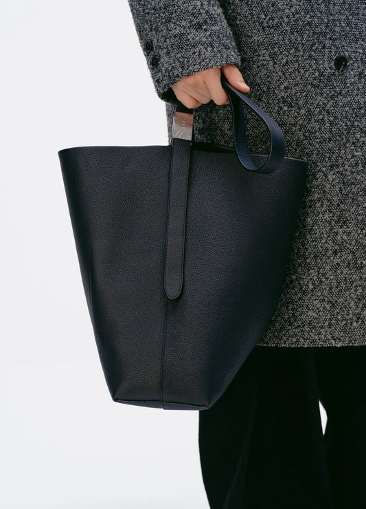 Belted Leather Tote
