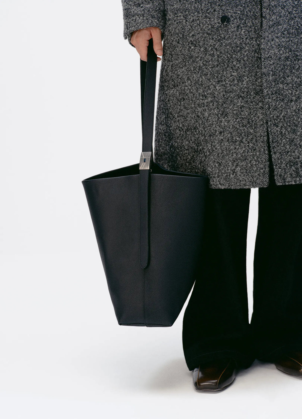 Belted Leather Tote