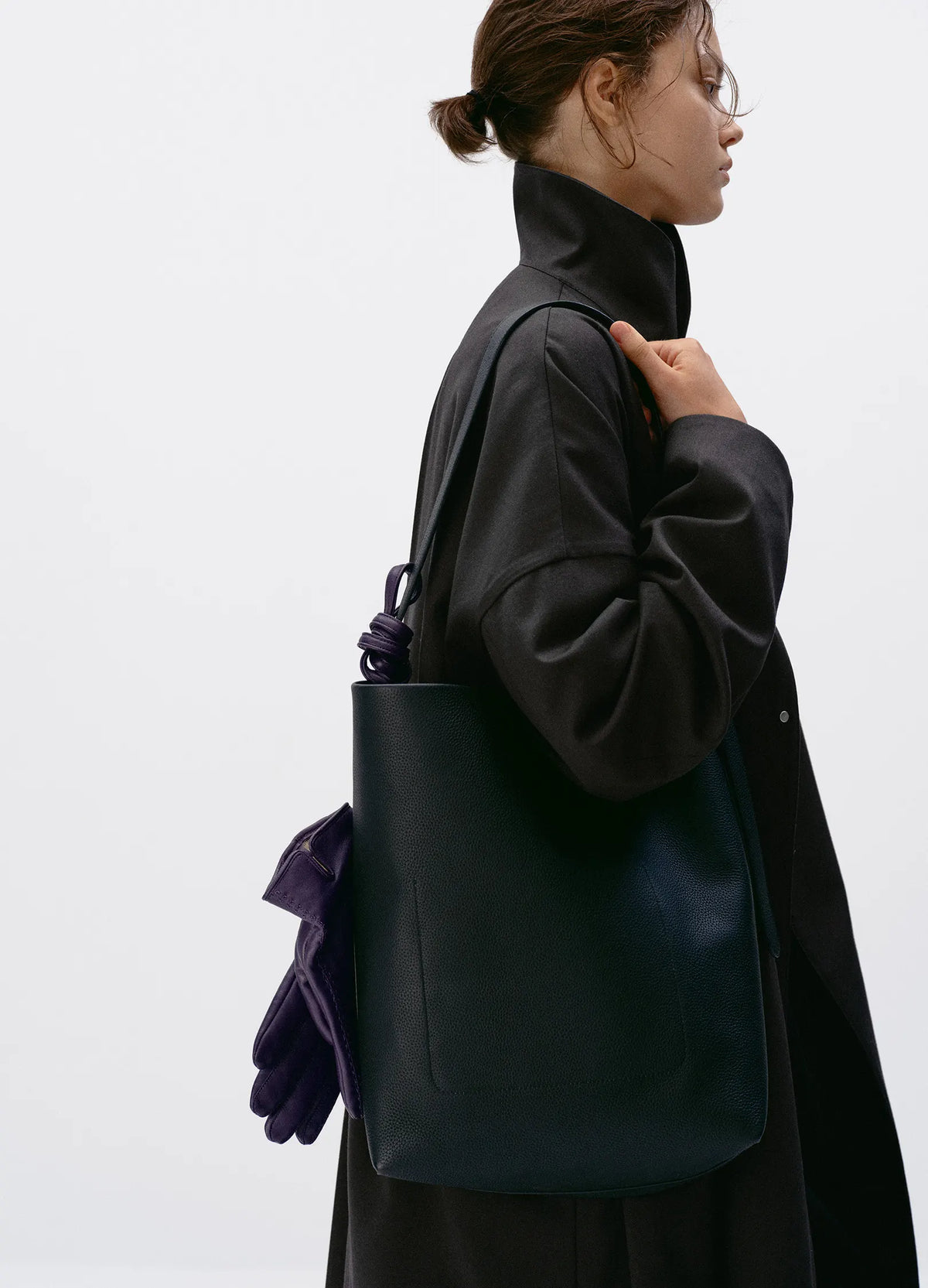 Belted Leather Tote