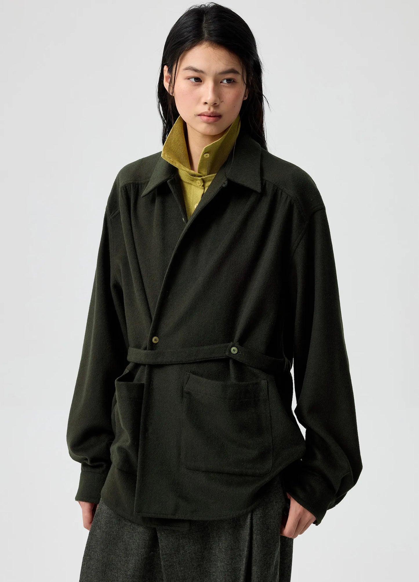 Belted Wool Overshirt