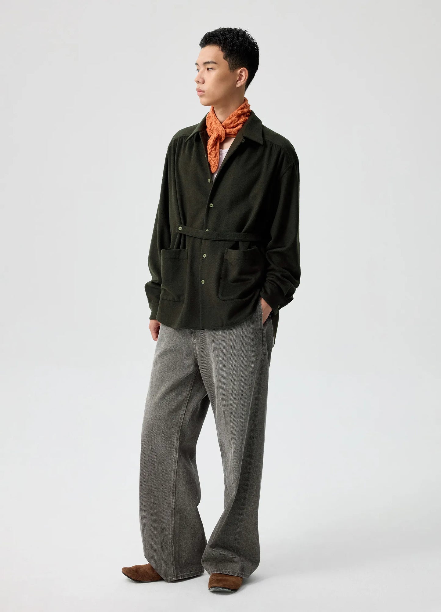 Belted Wool Overshirt
