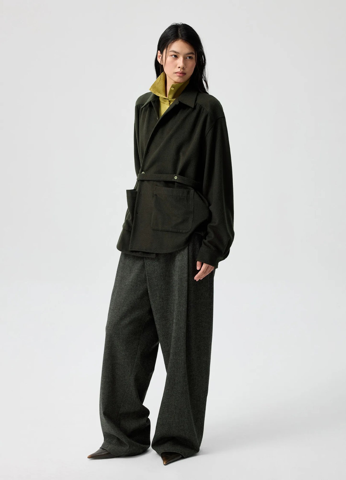 Belted Wool Overshirt