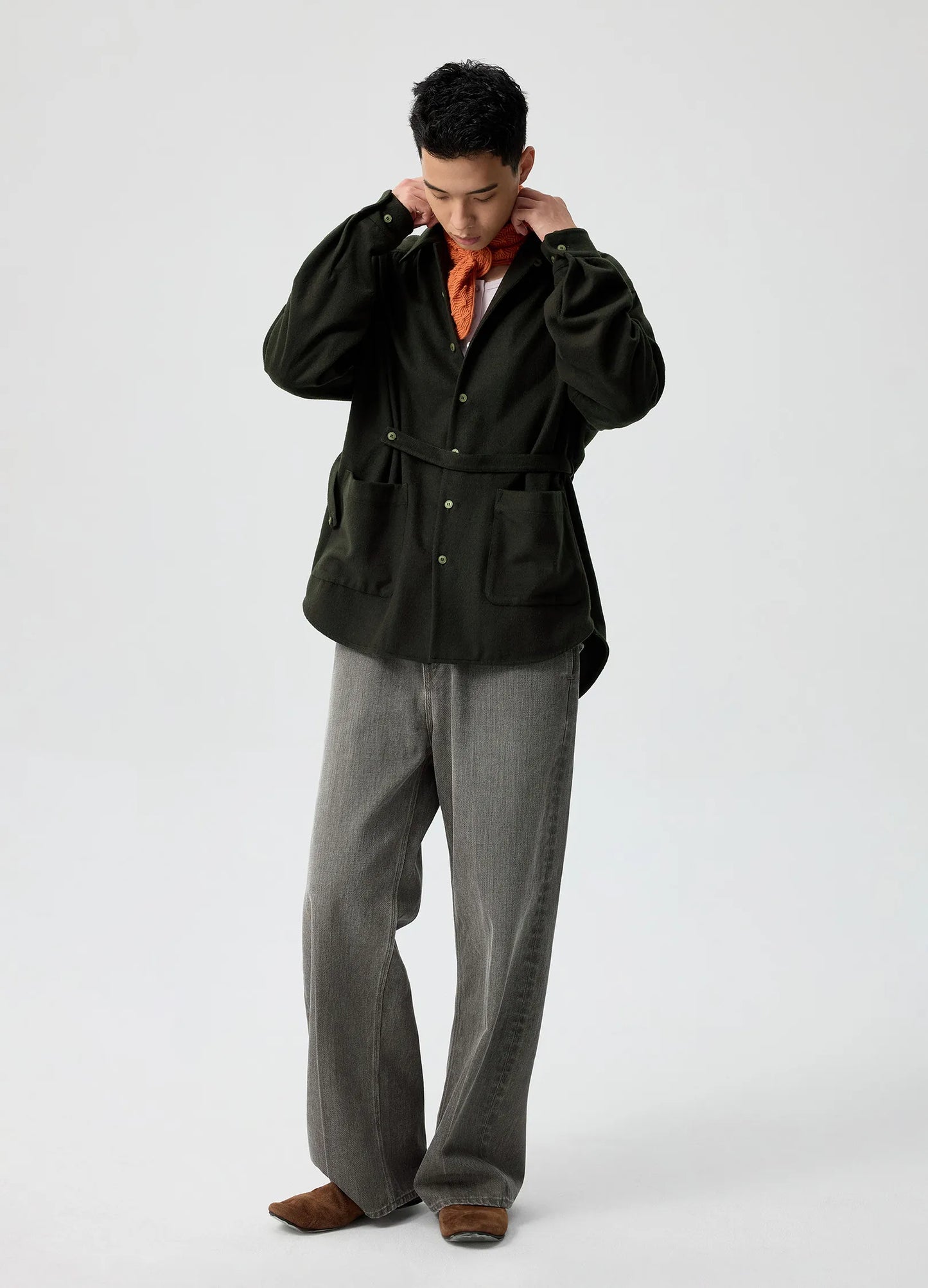 Belted Wool Overshirt