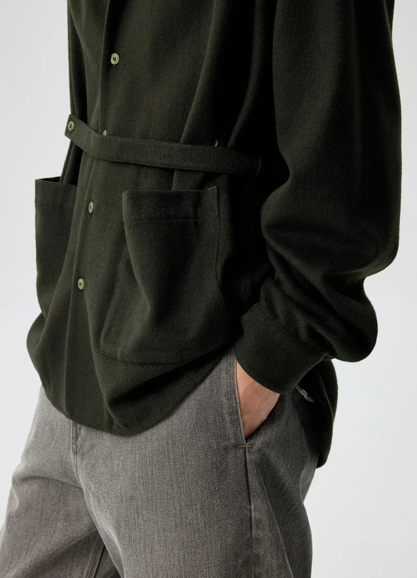 Belted Wool Overshirt