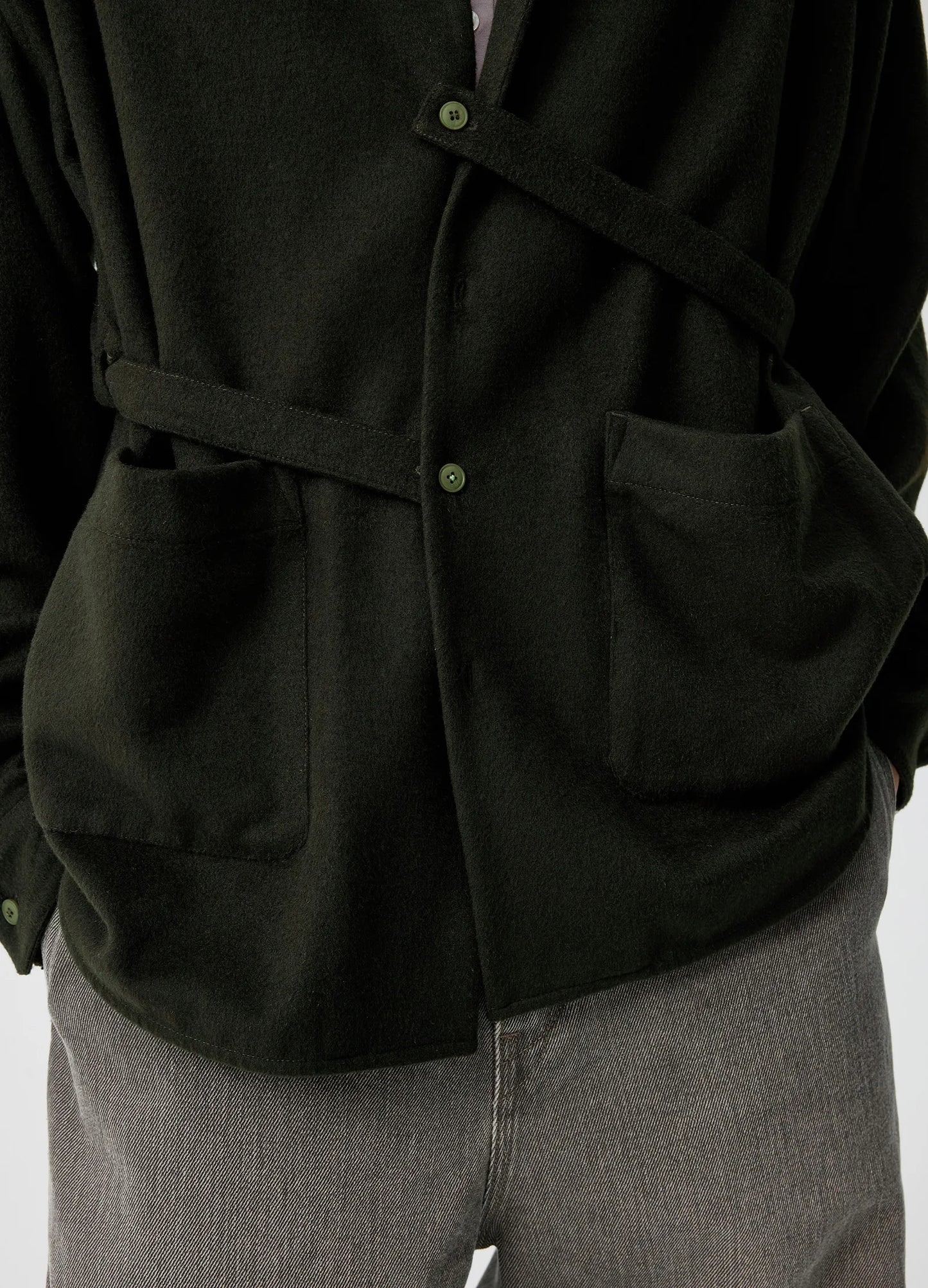 Belted Wool Overshirt