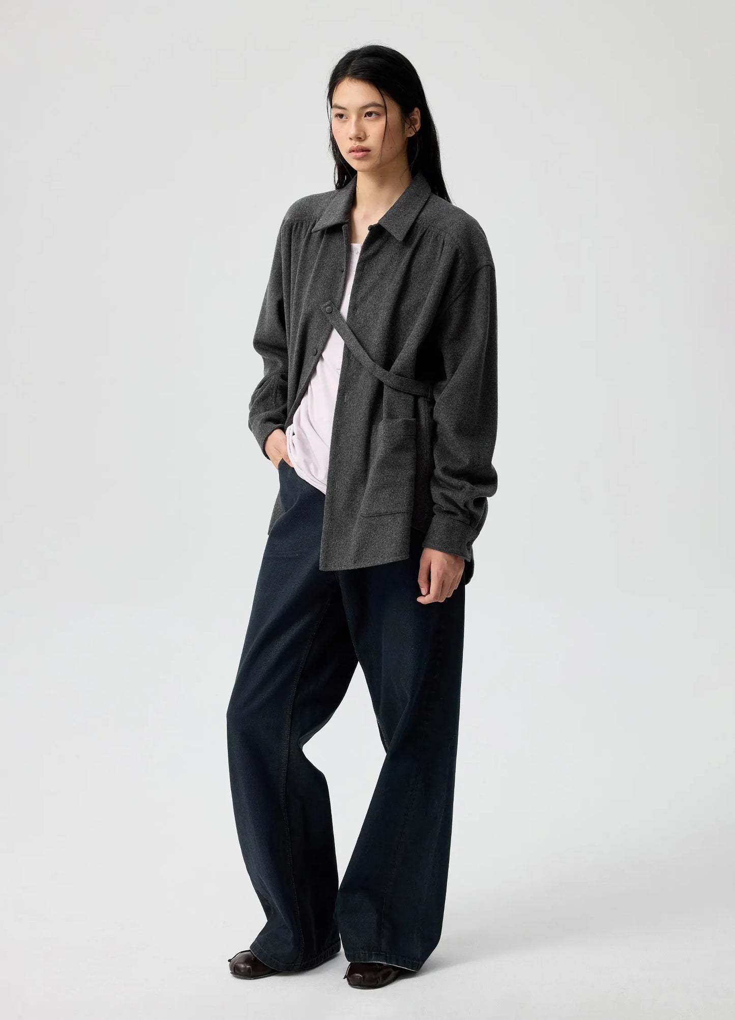 Belted Wool Overshirt