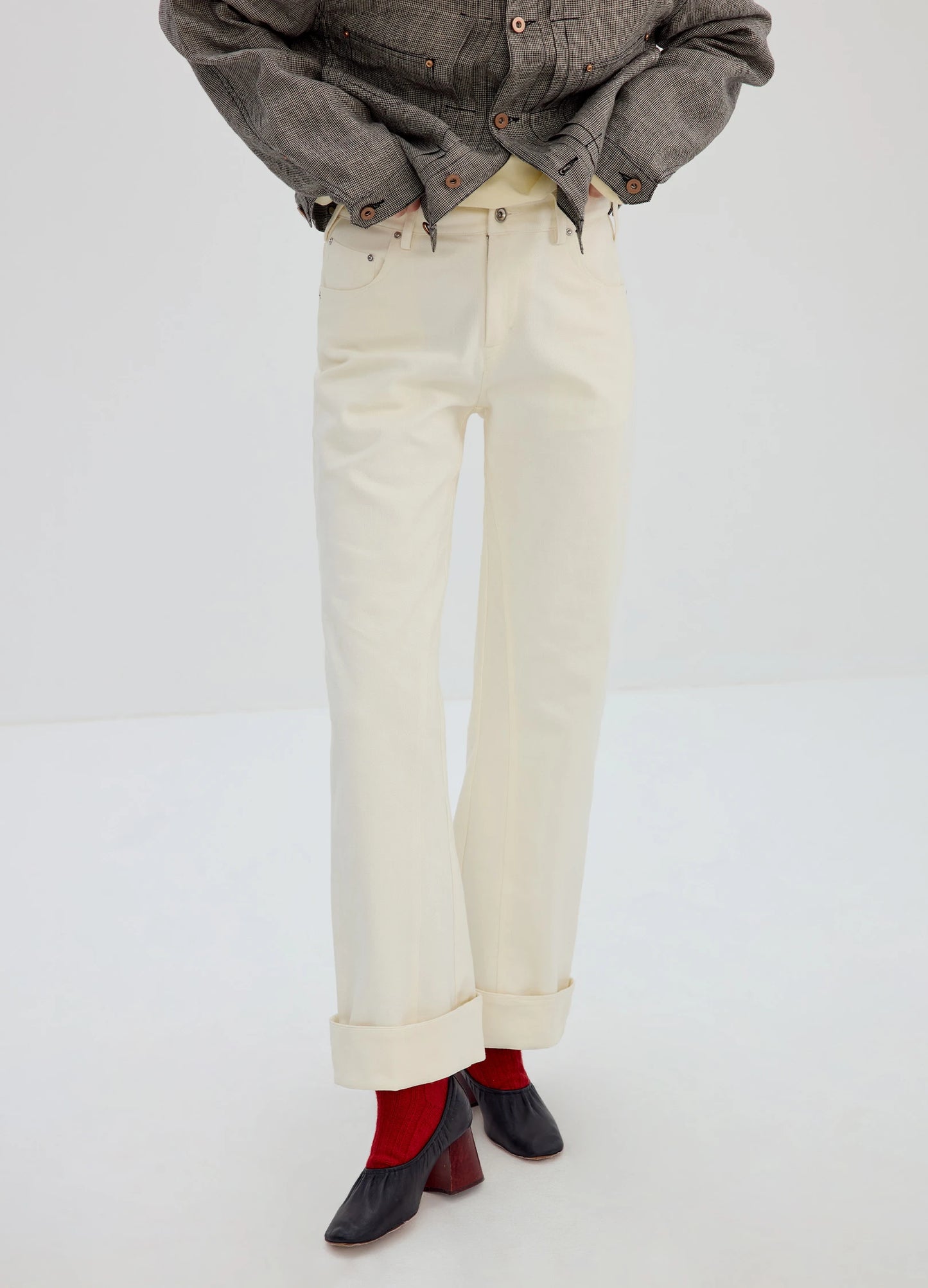 Bootcut Cotton Trousers