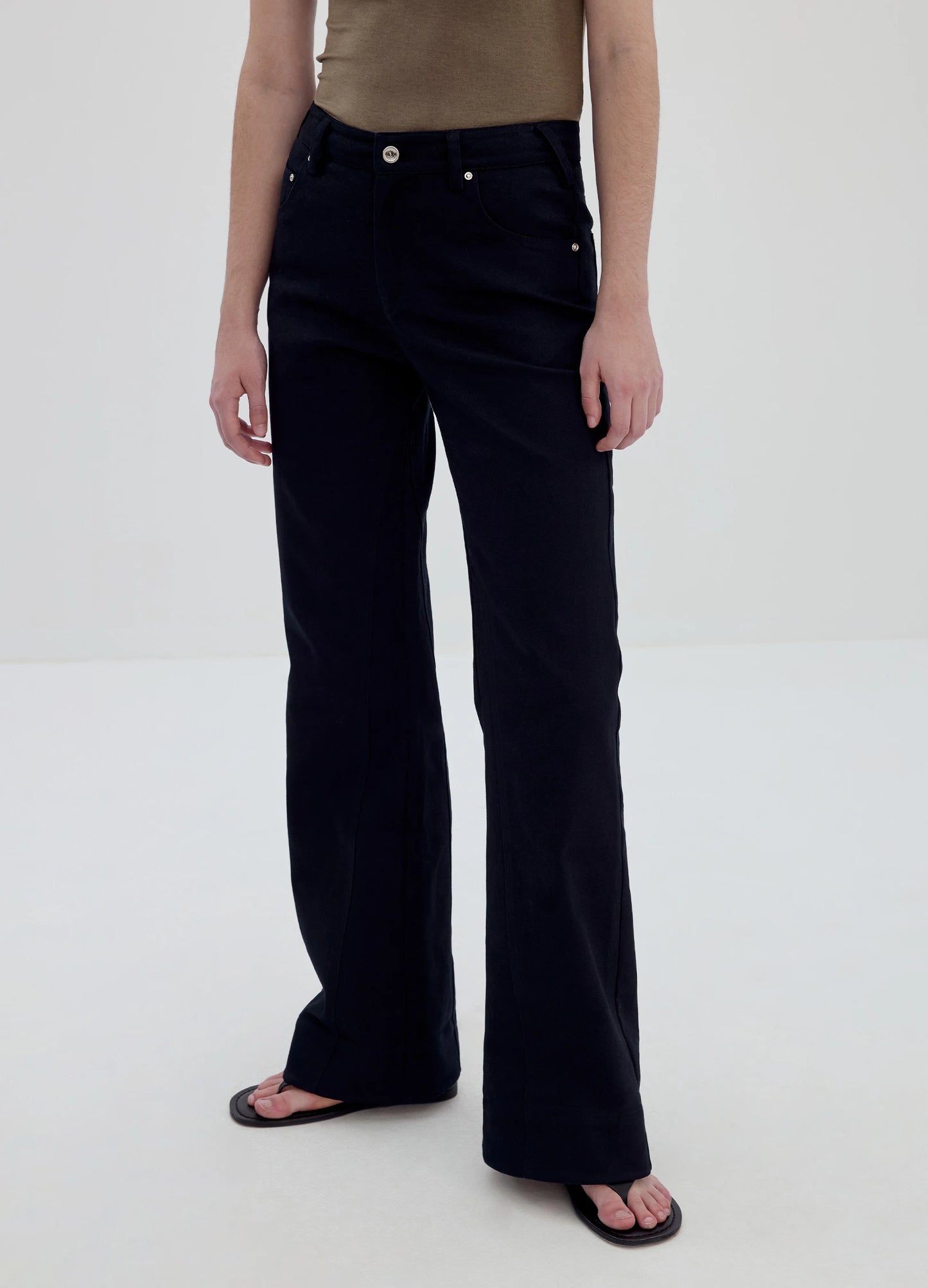 Bootcut Cotton Trousers