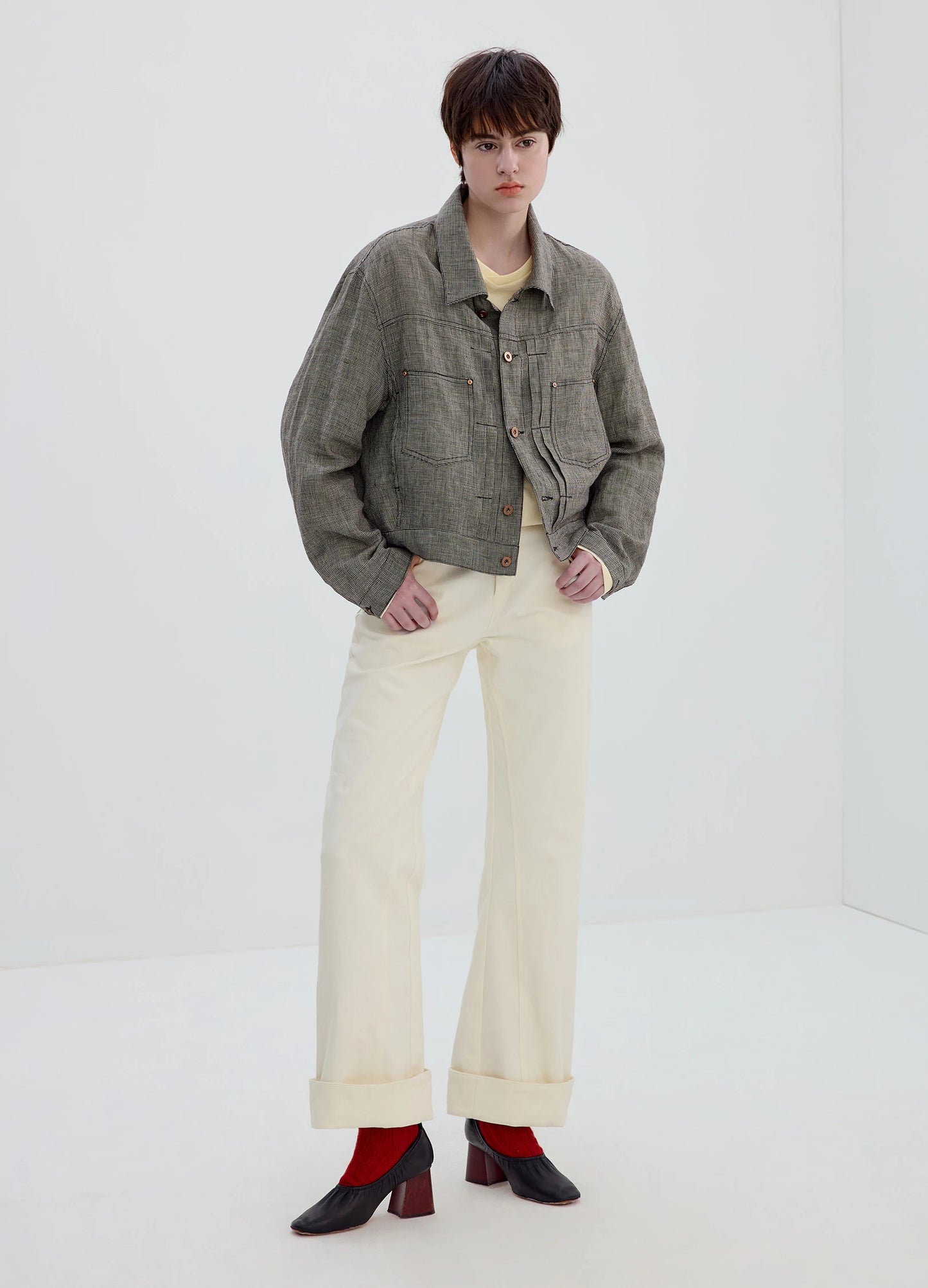 Bootcut Cotton Trousers