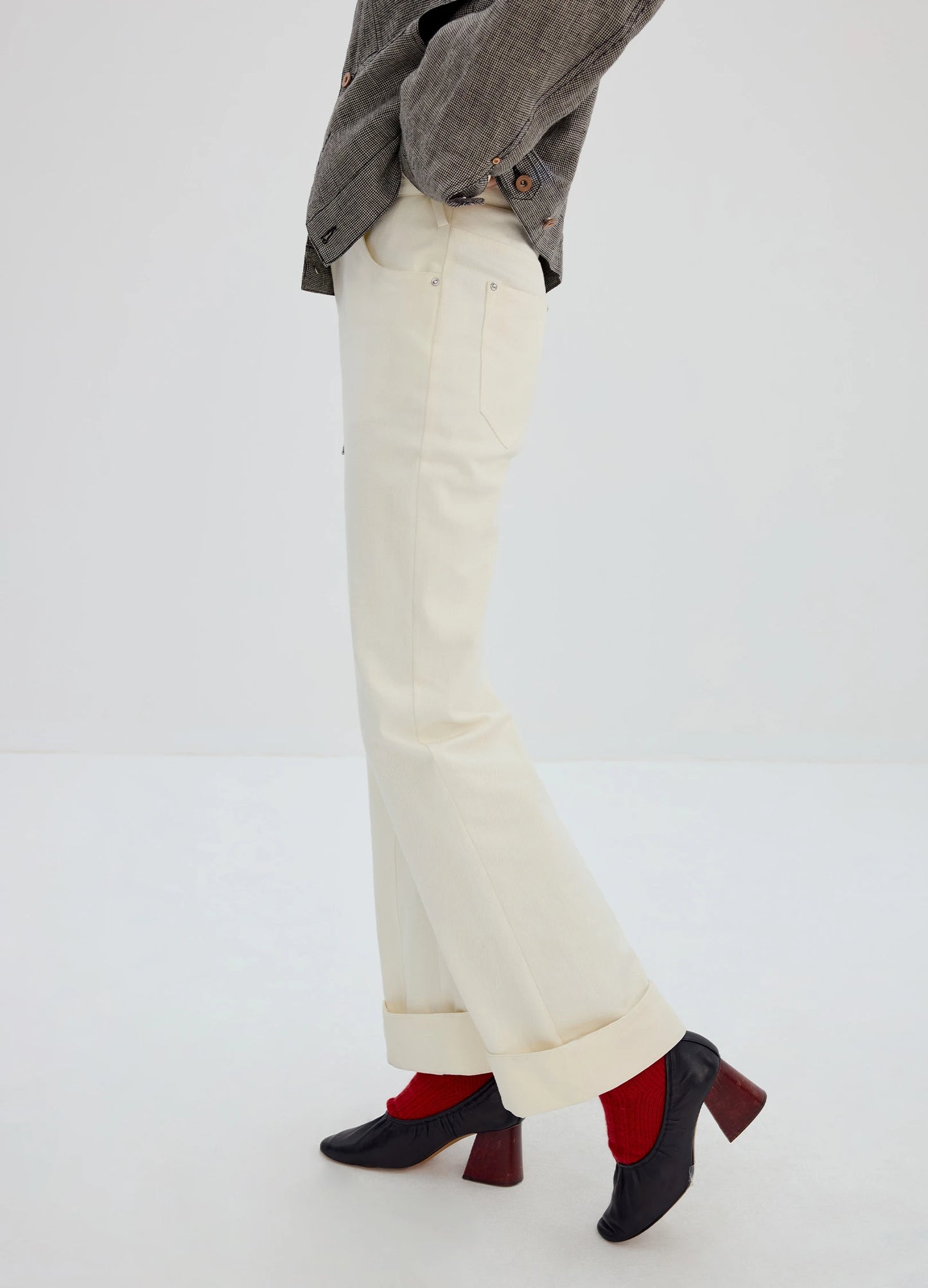 Bootcut Cotton Trousers