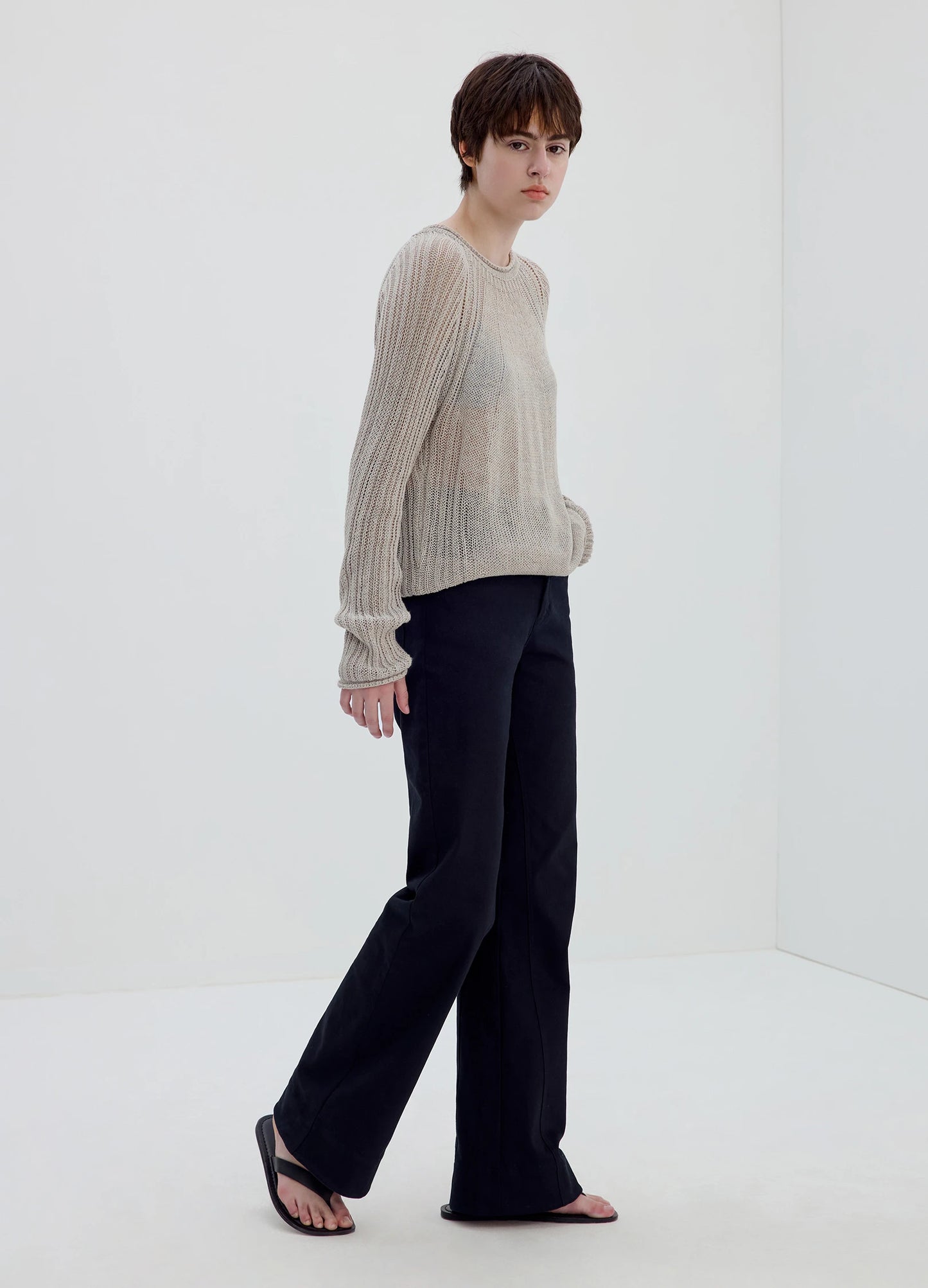 Bootcut Cotton Trousers