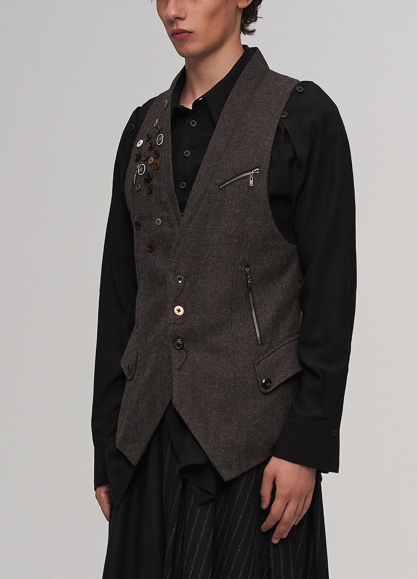 Buttoned Wool Vest