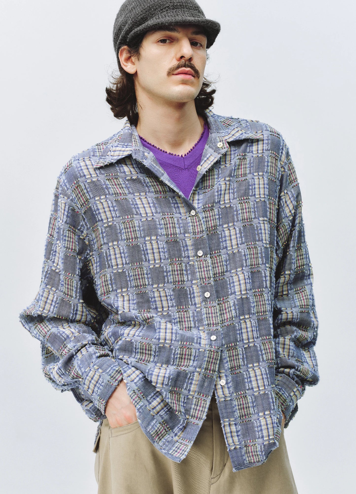 Checked Fringe Shirt
