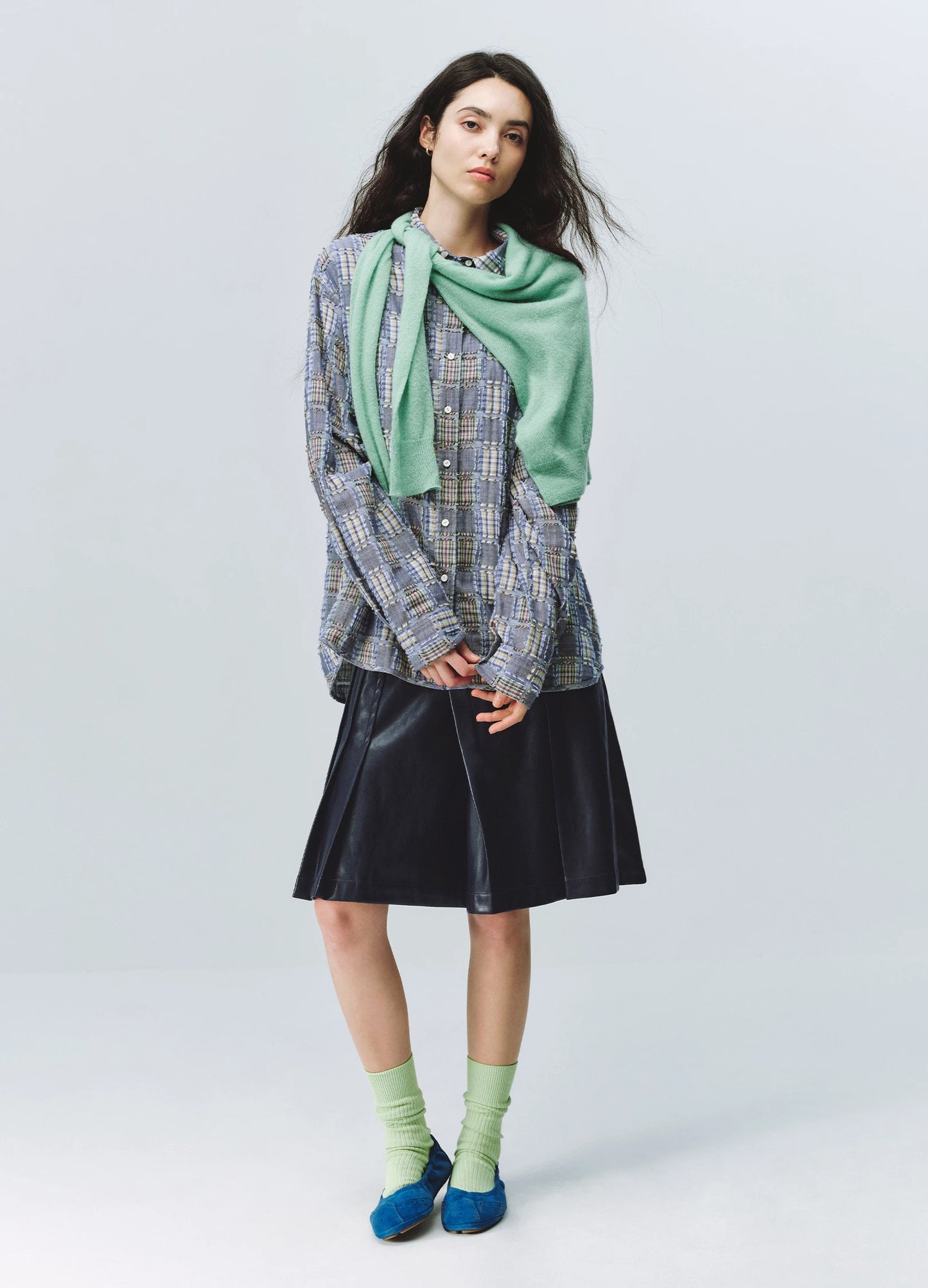 Checked Fringe Shirt