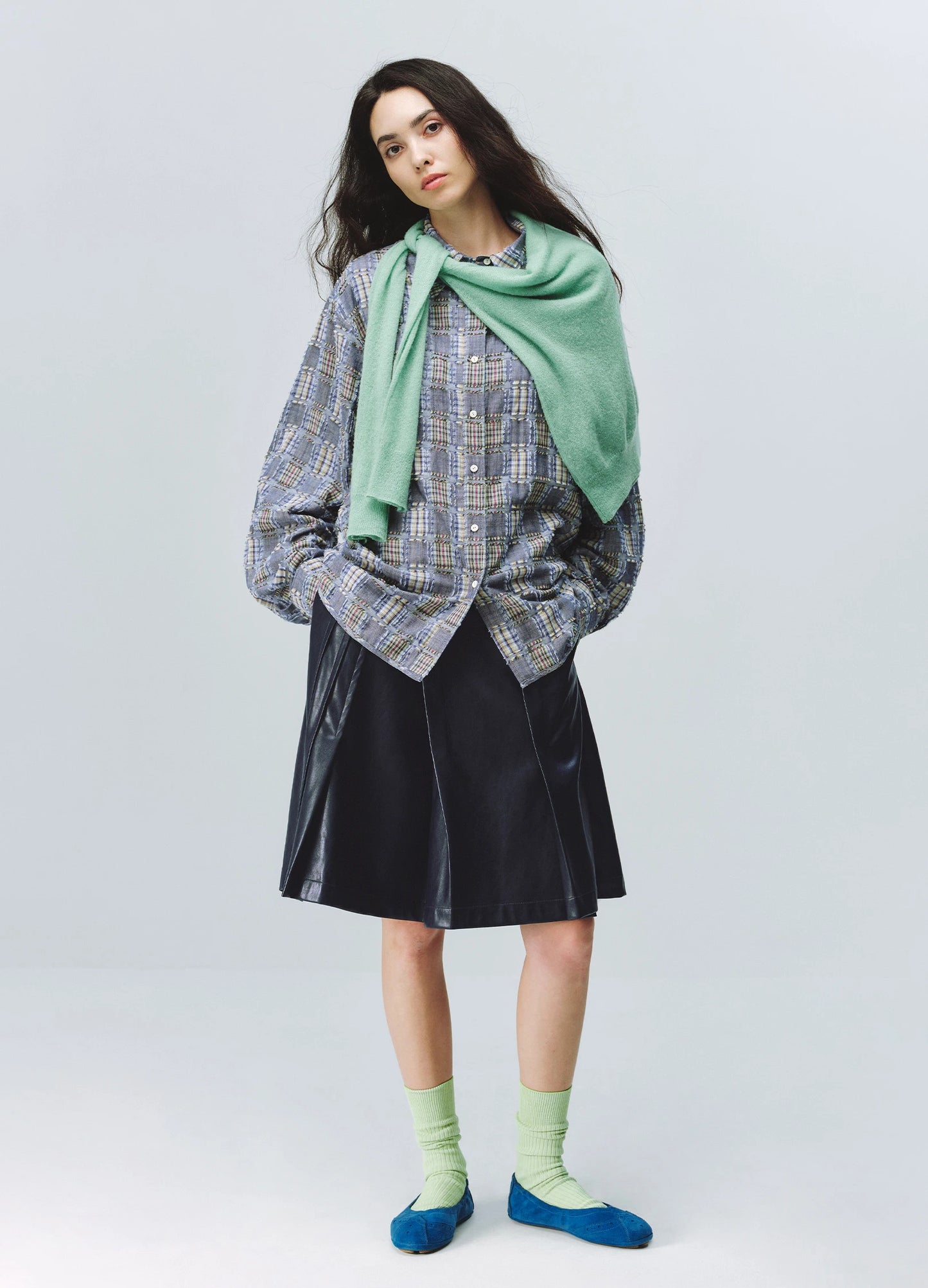 Checked Fringe Shirt
