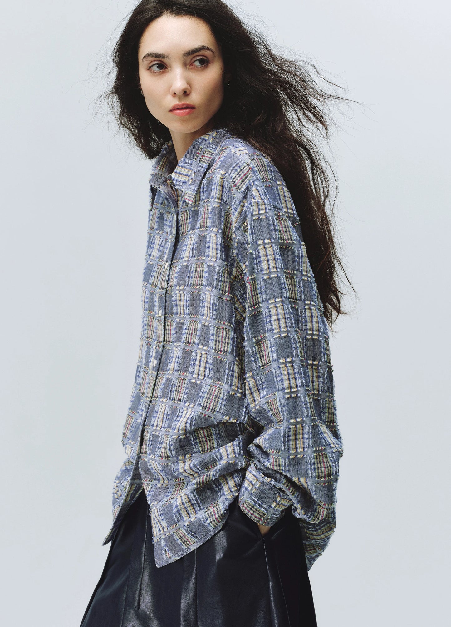Checked Fringe Shirt