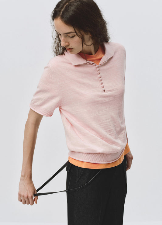 Contrast Knitted Polo