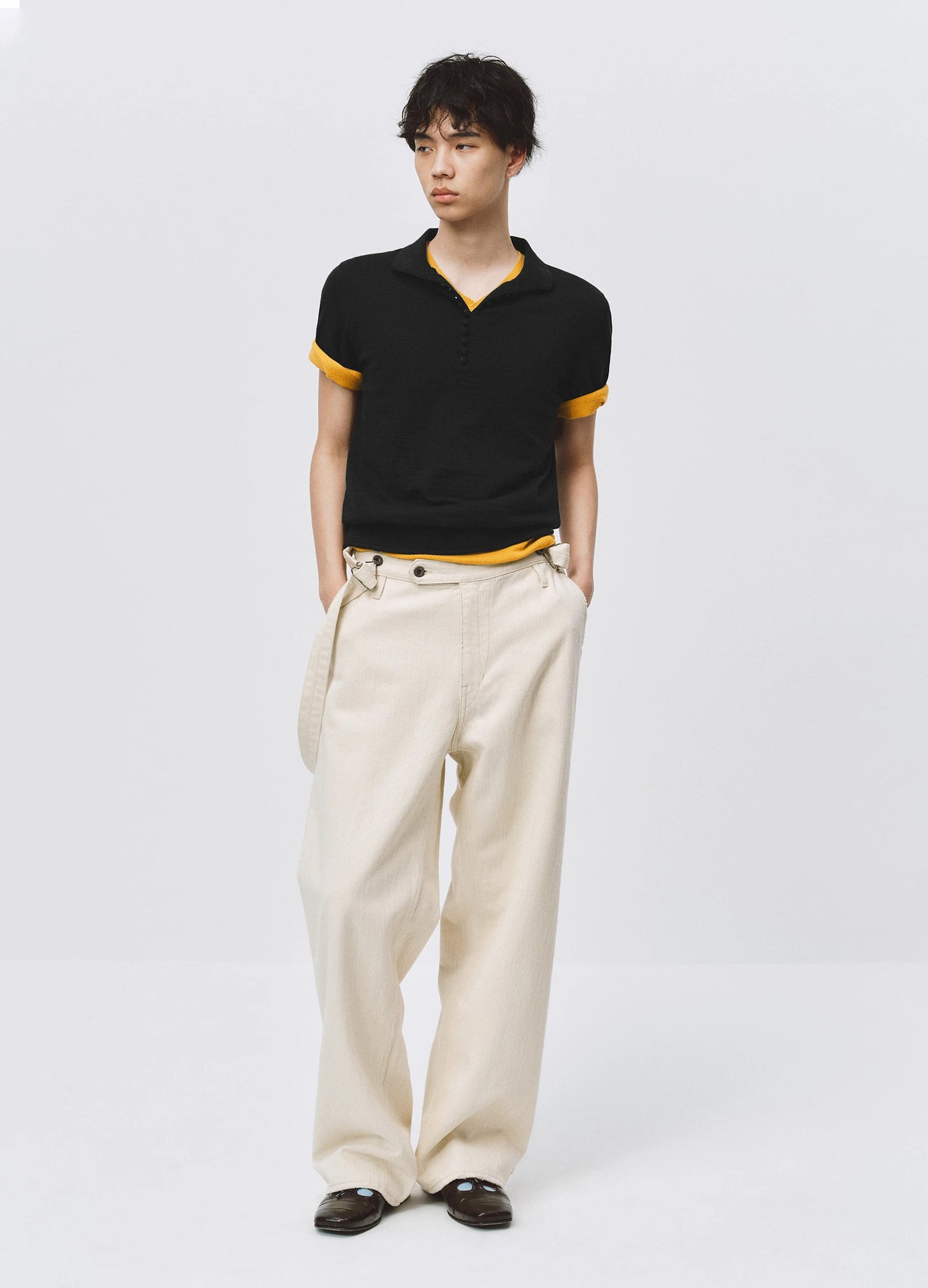 Contrast Knitted Polo