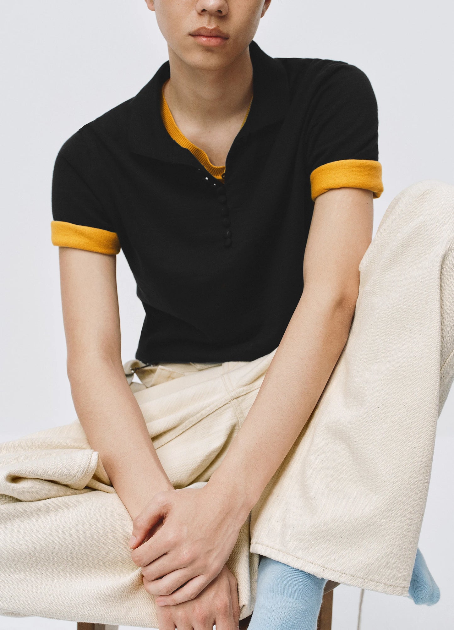 Contrast Knitted Polo