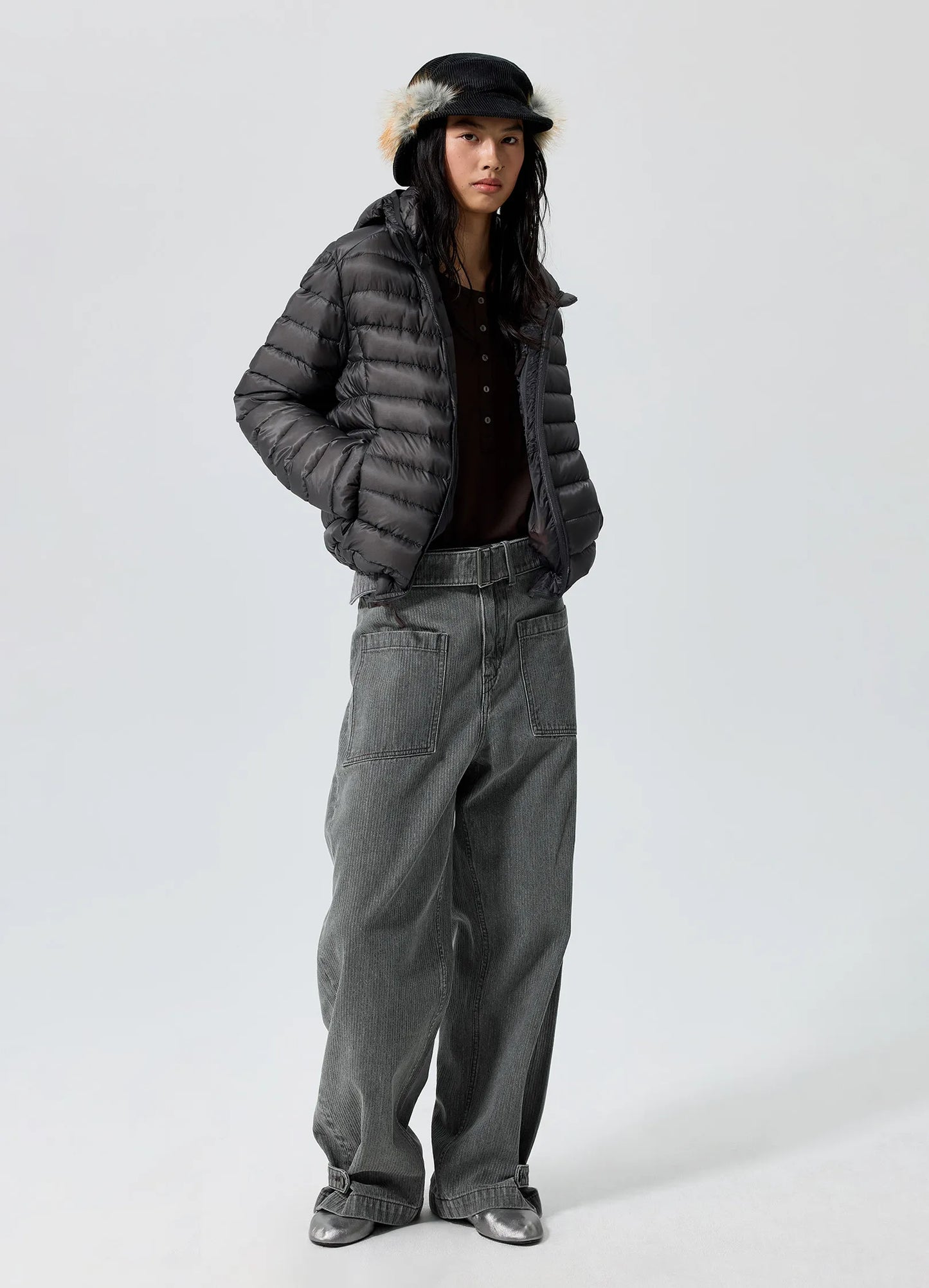 Corduroy Fur Hat